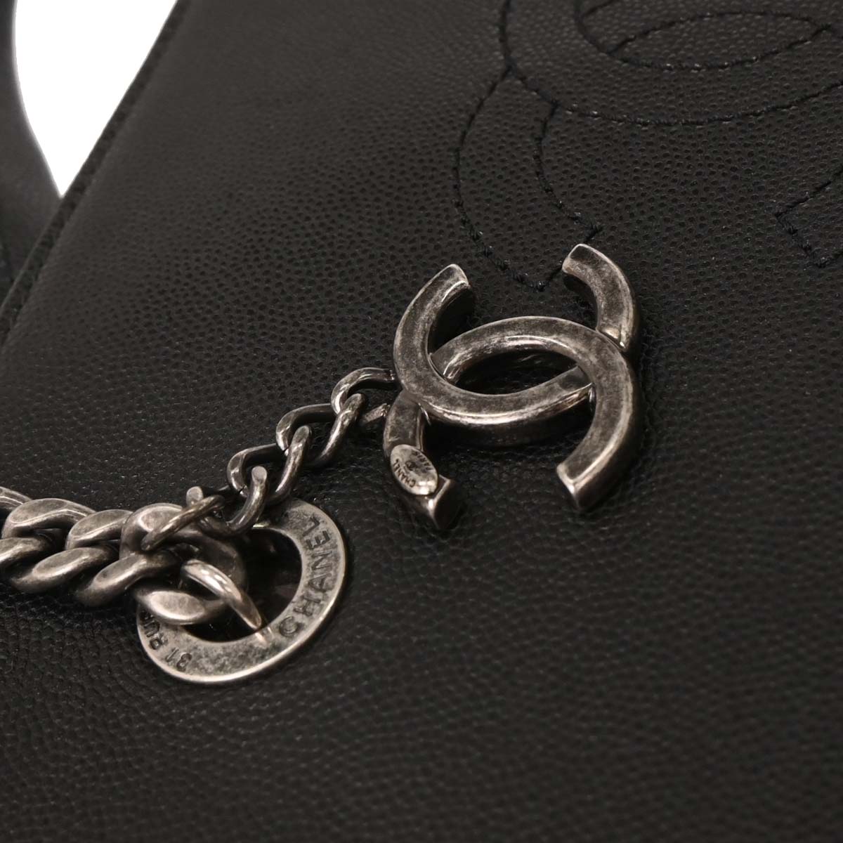 Chanel 2017 Black Caviar Urban Delight Tote Chain Handbag