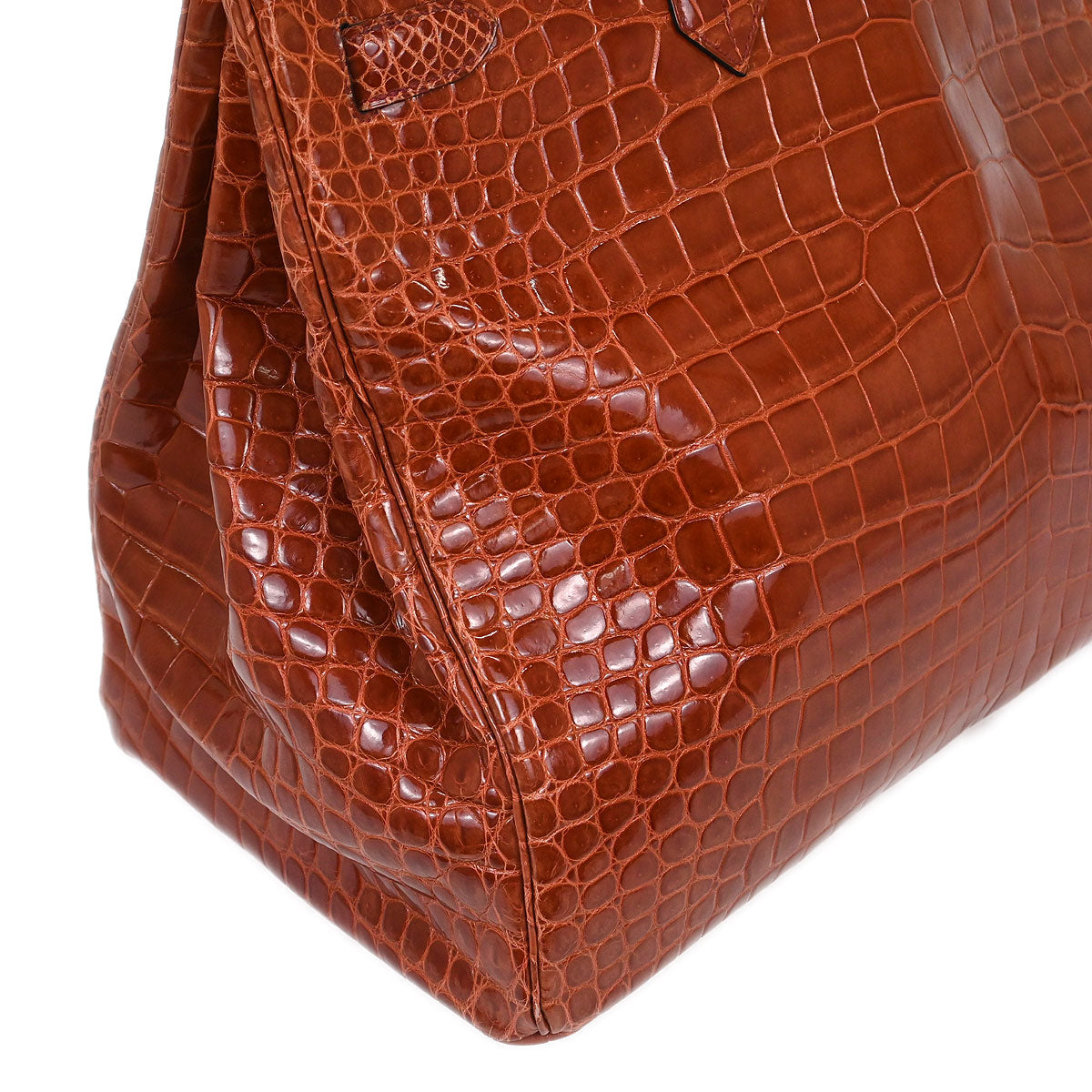 Hermes * Rouge H Porosus Birkin 50 Handbag