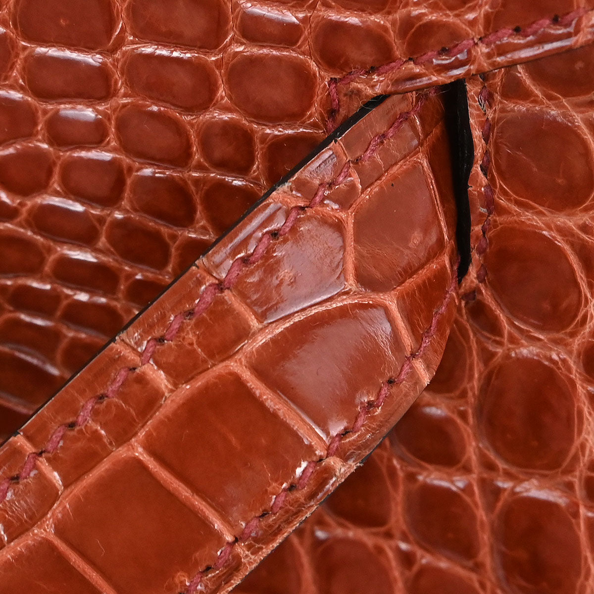 Hermes * Rouge H Porosus Birkin 50 Handbag