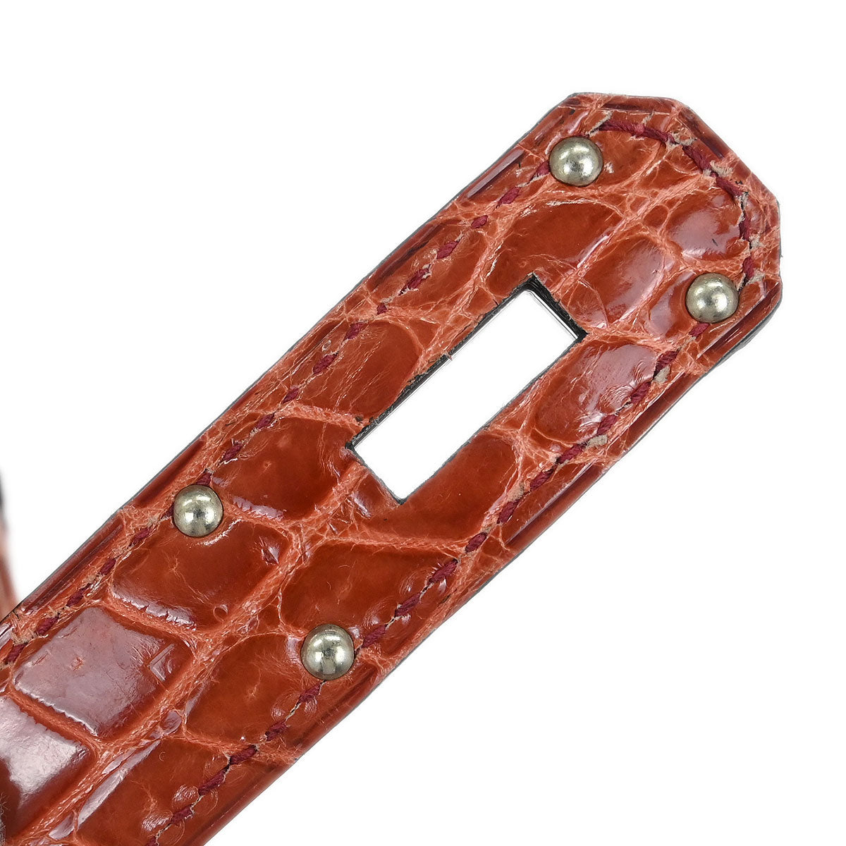 Hermes * Rouge H Porosus Birkin 50 Handbag