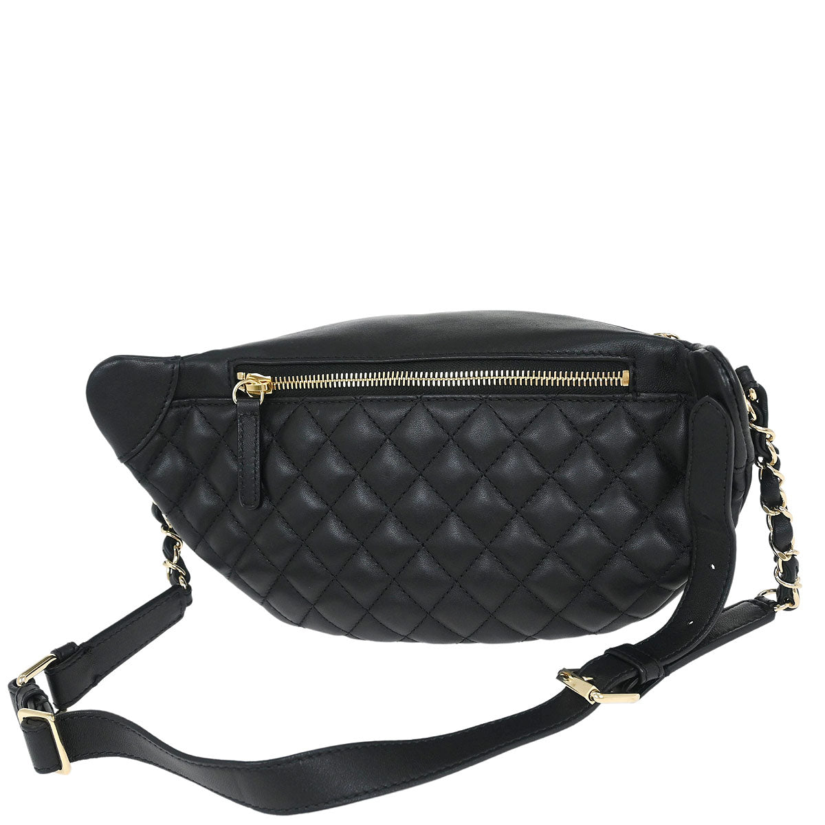 Chanel 2019 Black Lambskin Waist Bum Bag