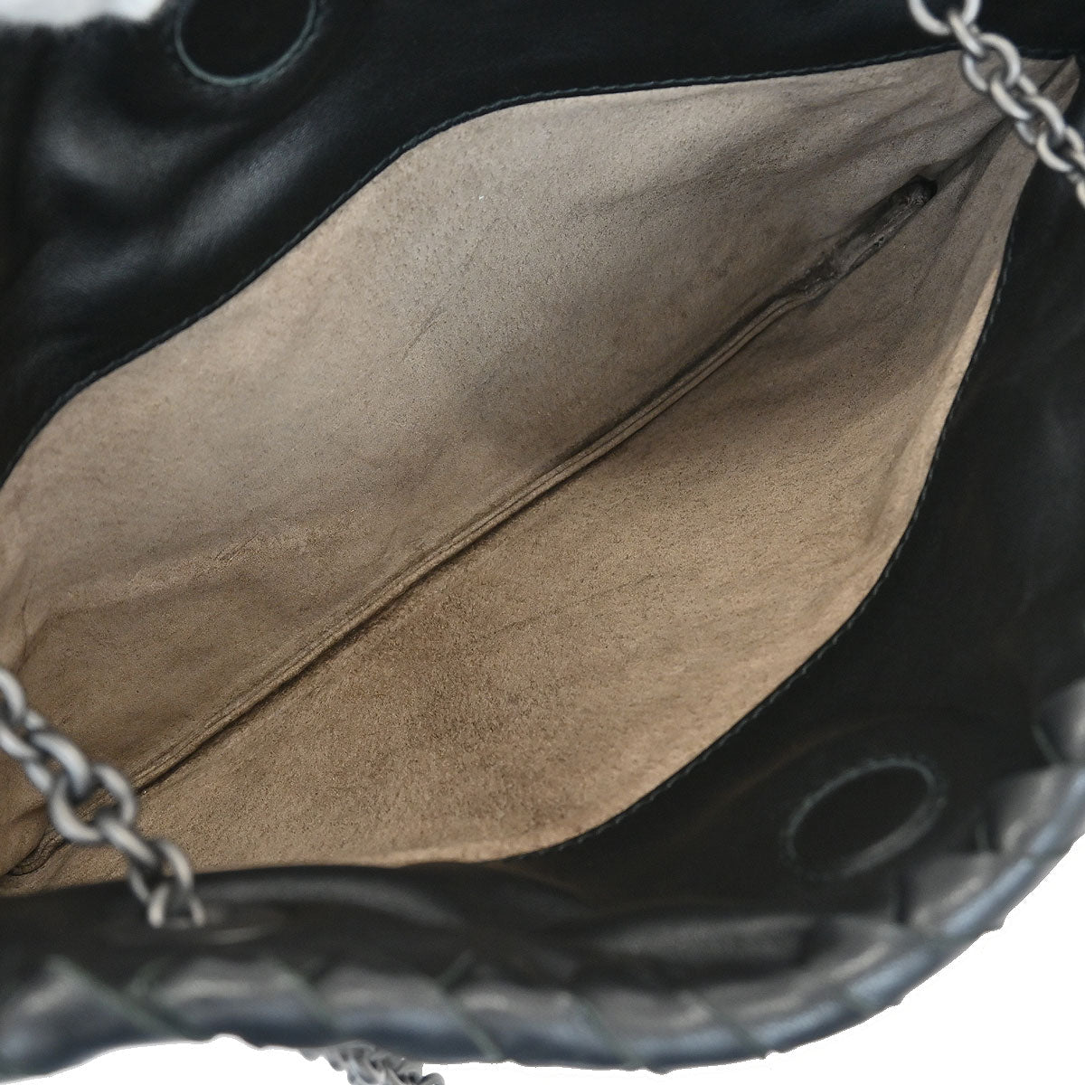 Bottega Veneta Black Intrecciato Chain Handbag