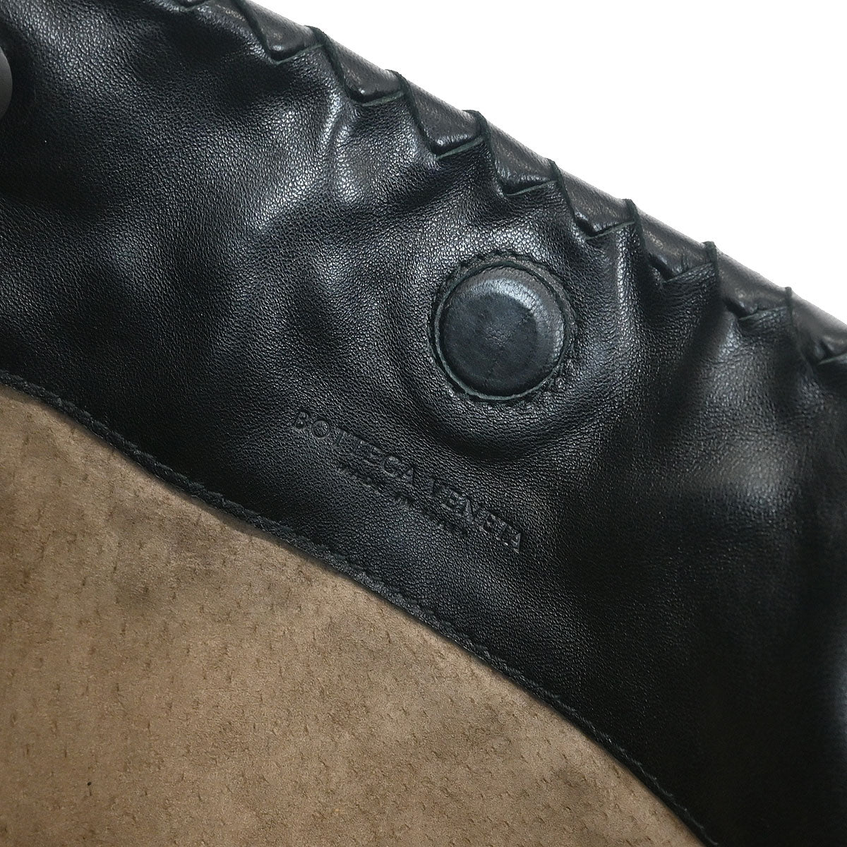 Bottega Veneta Black Intrecciato Chain Handbag