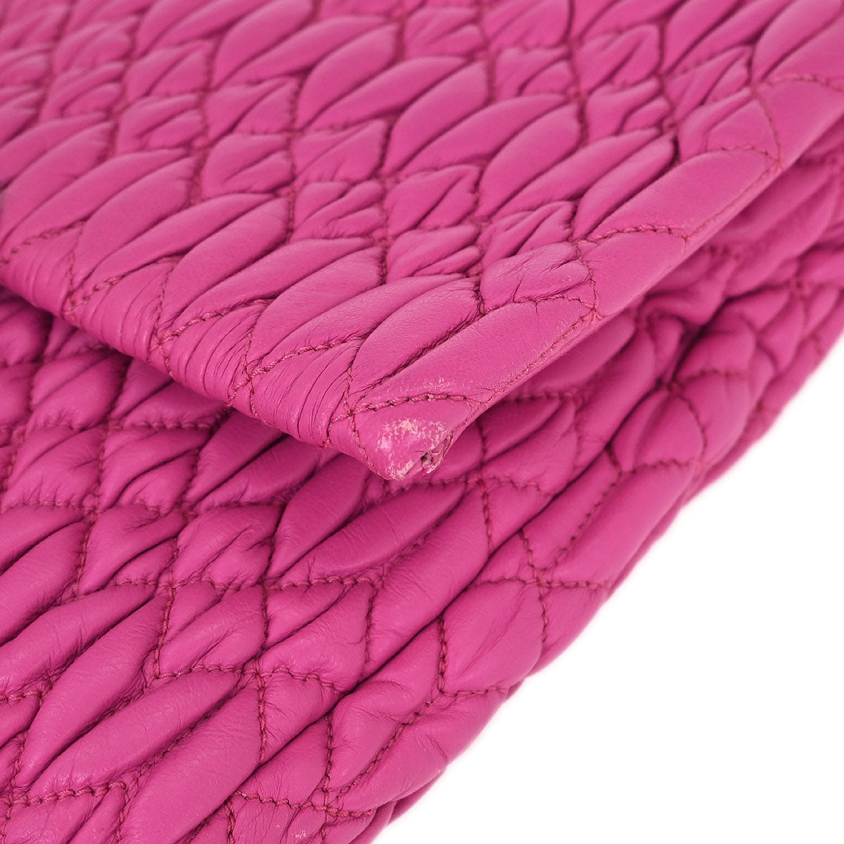 Miu Miu Pink Lambskin Nappa Crystal Handbag