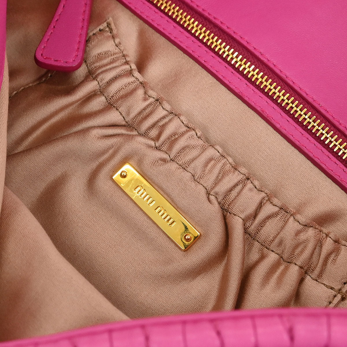 Miu Miu Pink Lambskin Nappa Crystal Handbag