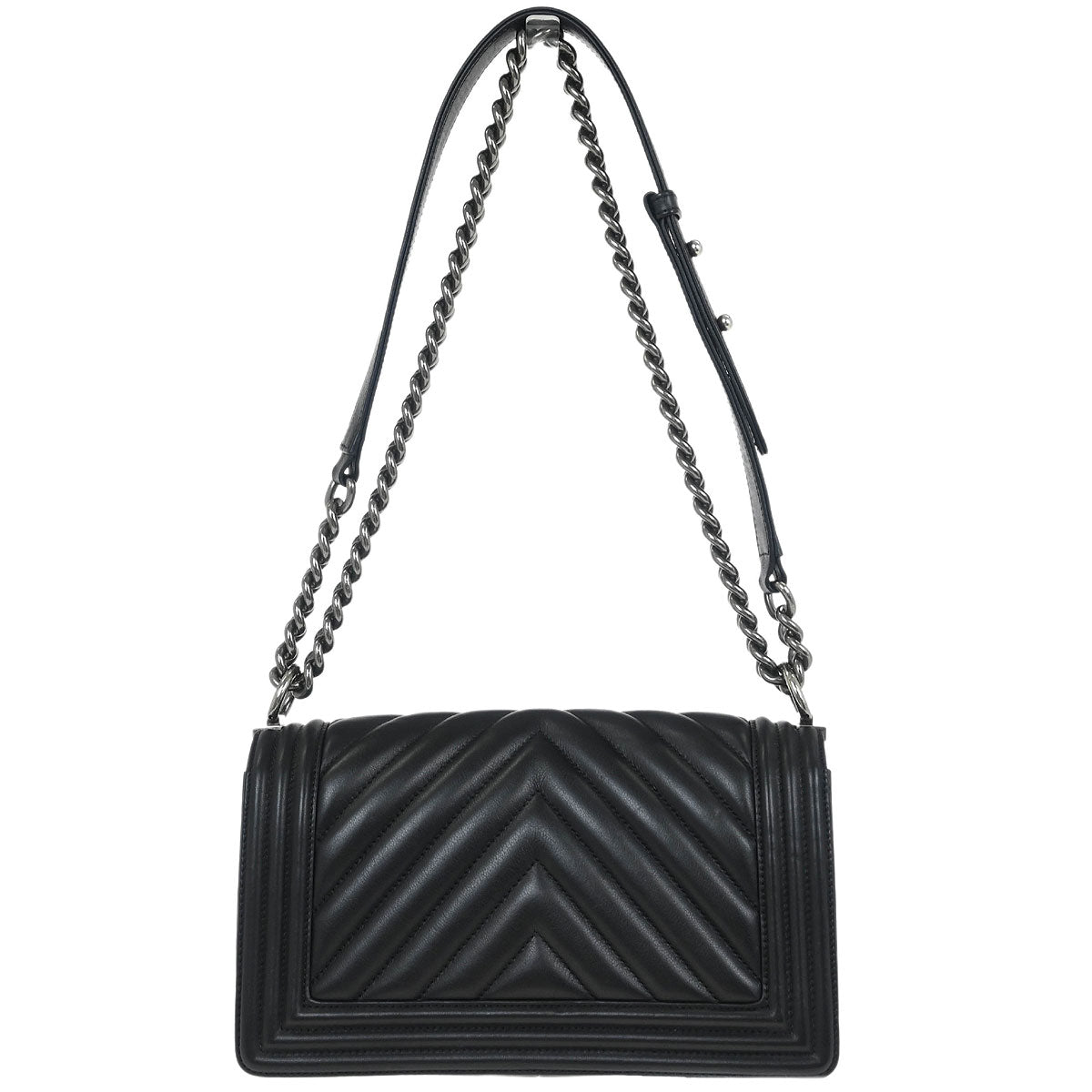 Boy Chanel 2016-2017 Black Calfskin Chevron Medium Shoulder Bag