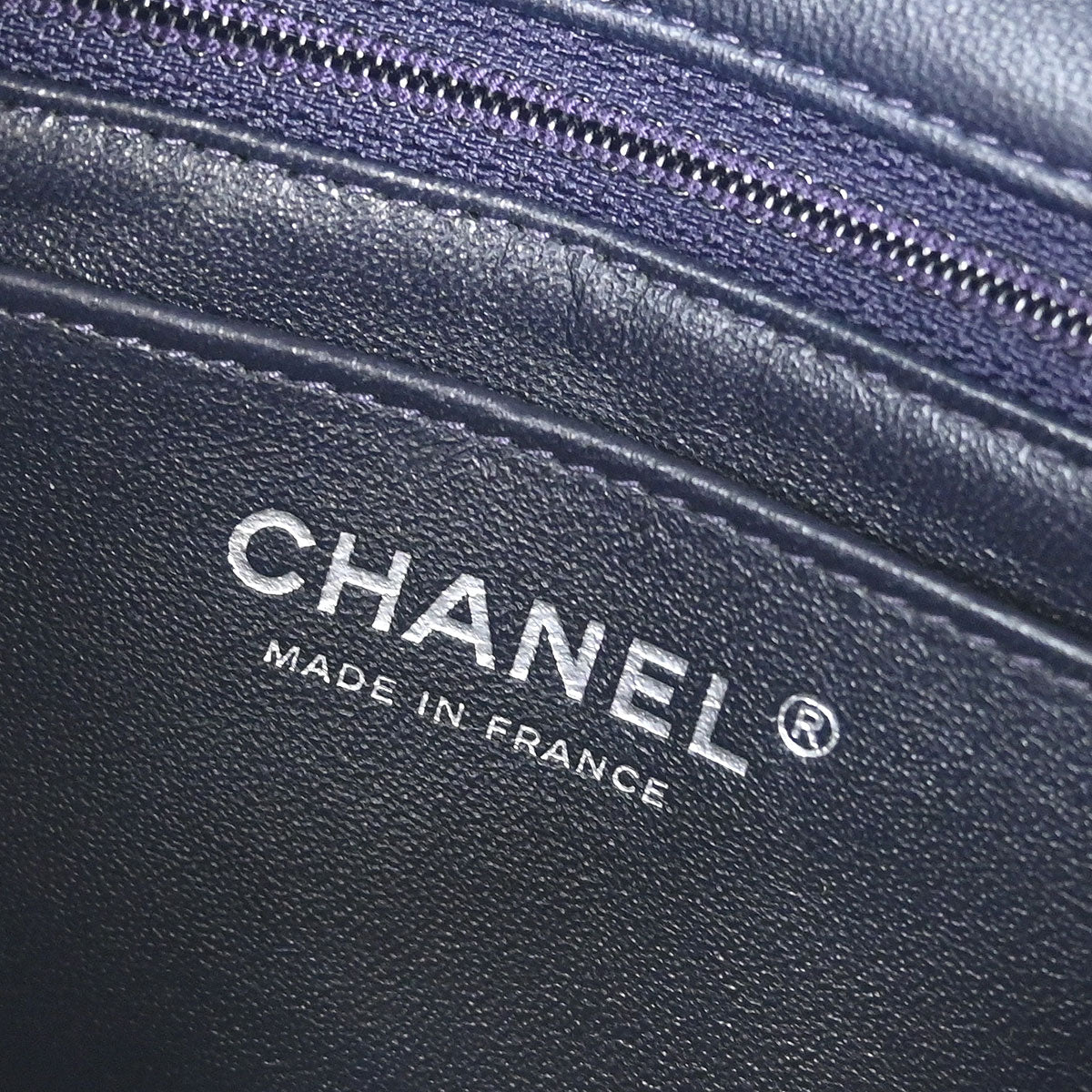 Chanel 2017 Navy Lambskin Mini Classic Square Flap Shoulder Bag 17