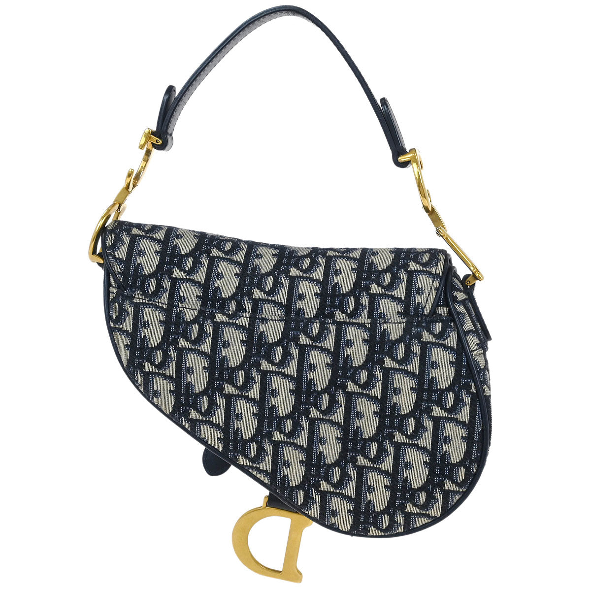 Christian Dior Navy Oblique Trotter Saddle Handbag