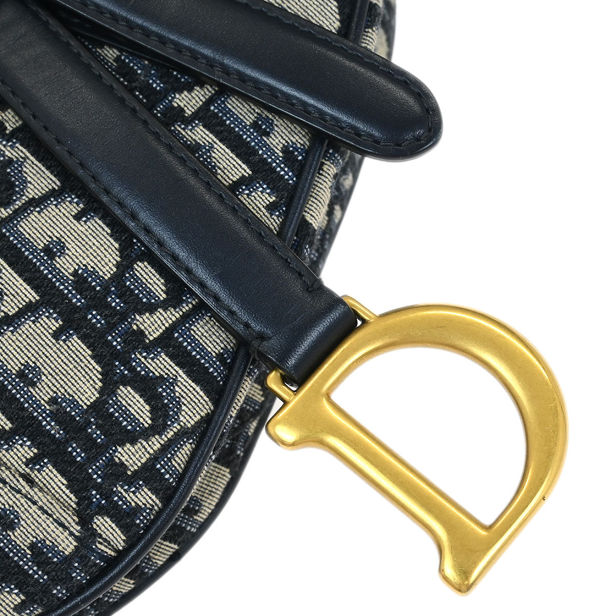 Christian Dior Navy Oblique Trotter Saddle Handbag