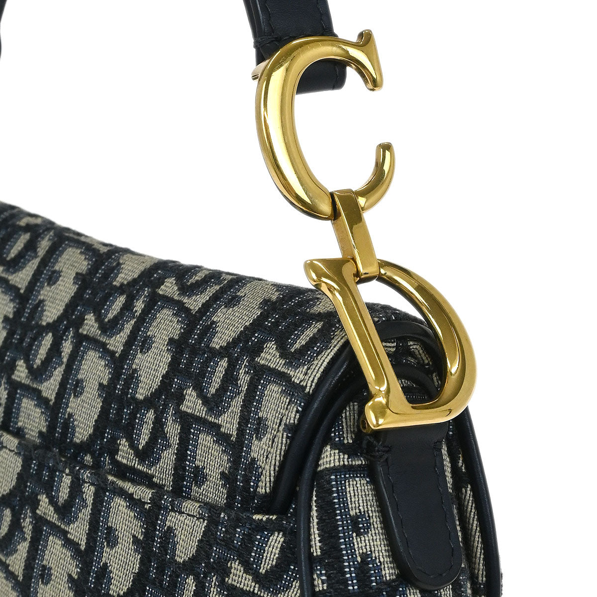 Christian Dior Navy Oblique Trotter Saddle Handbag