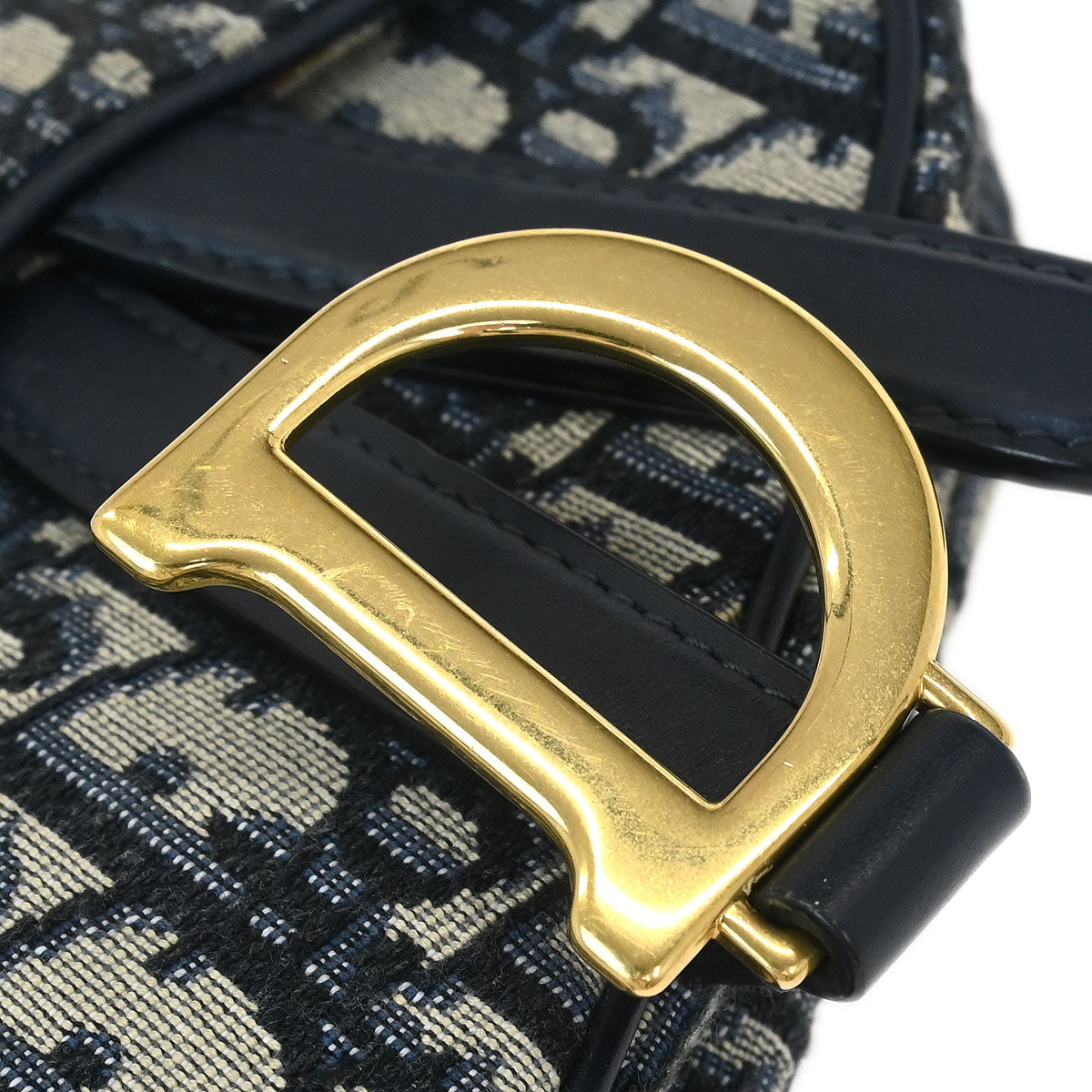 Christian Dior Navy Oblique Trotter Saddle Handbag