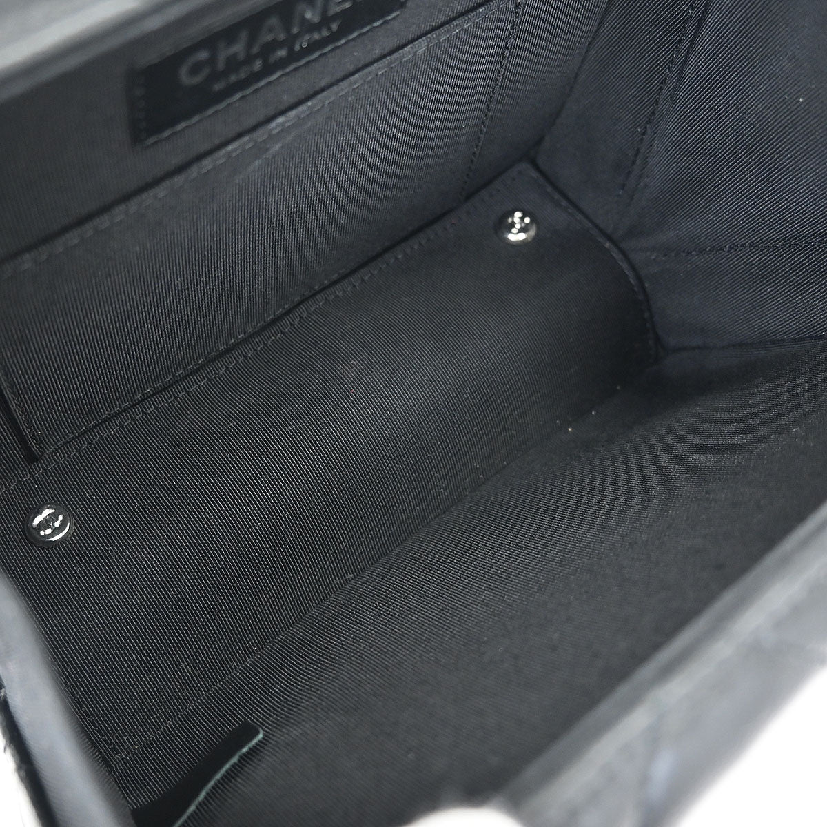 Chanel 2019 Black Lambskin Metal Bar Frame 2way Shoulder Handbag