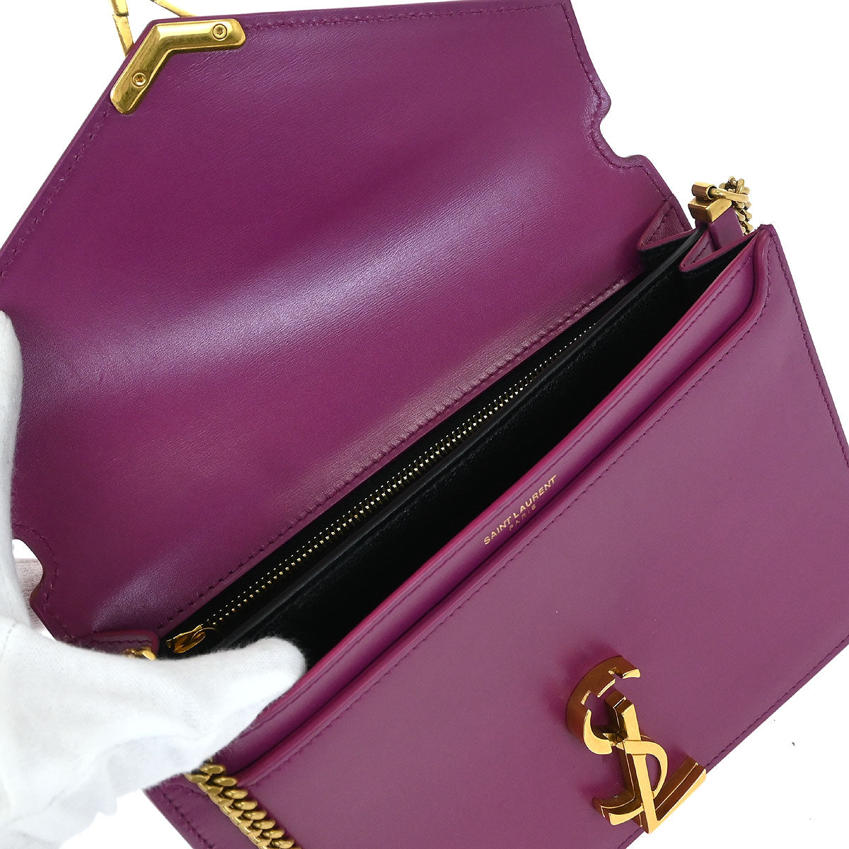 Saint Laurent Purple Cassandra Shoulder Bag