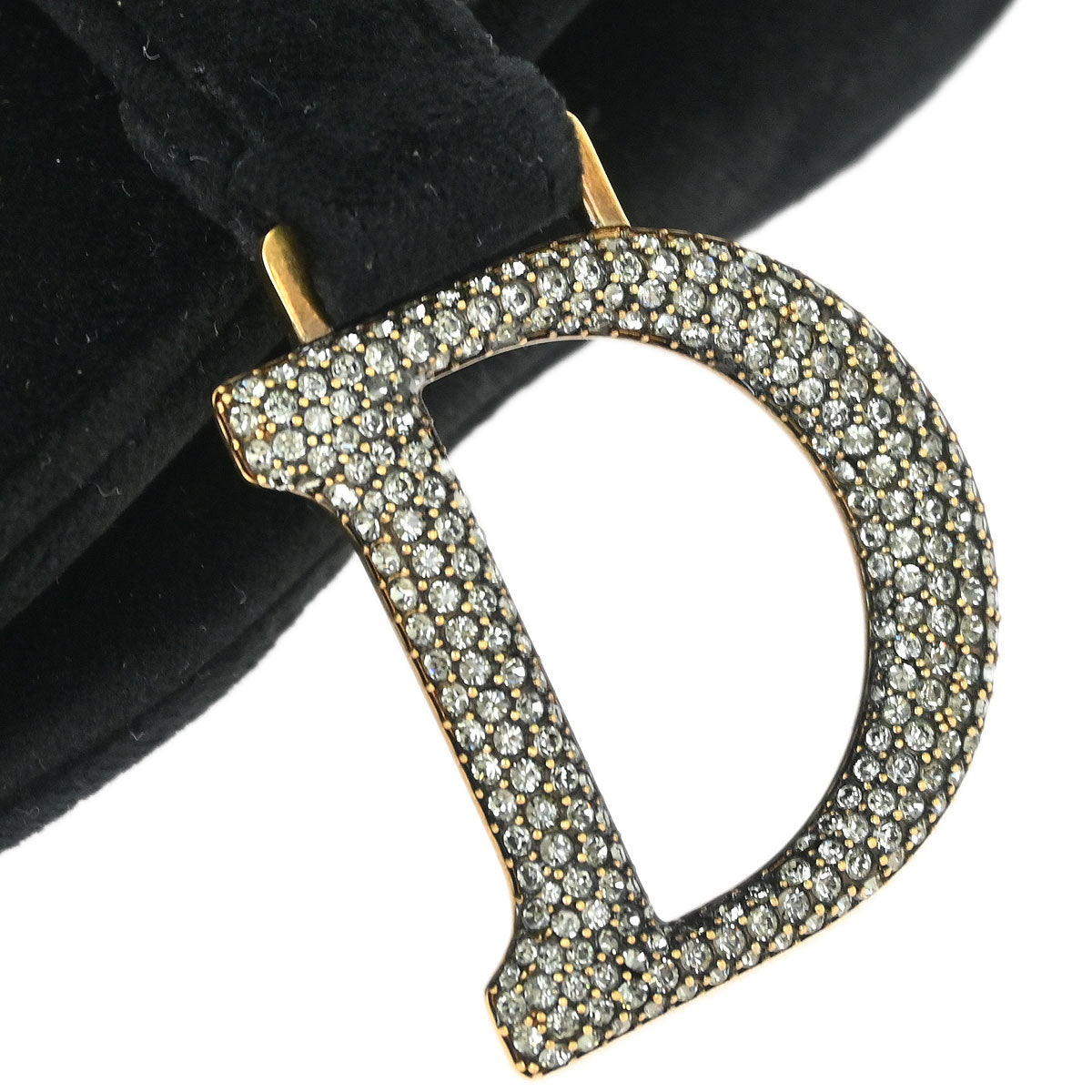 Christian Dior 2019 Black Velvet Saddle Handbag