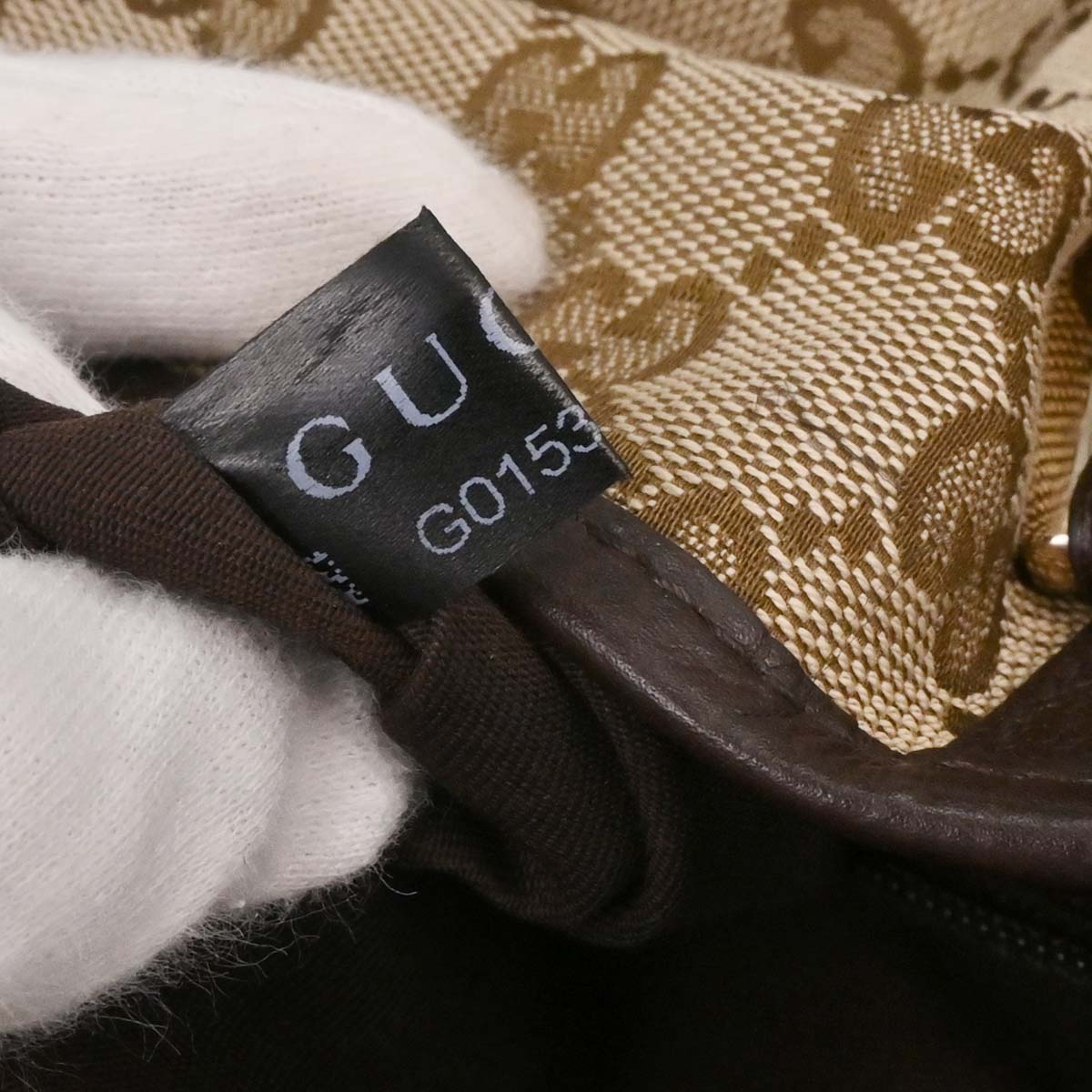 Gucci Beige Canvas GG Hobo Handbag