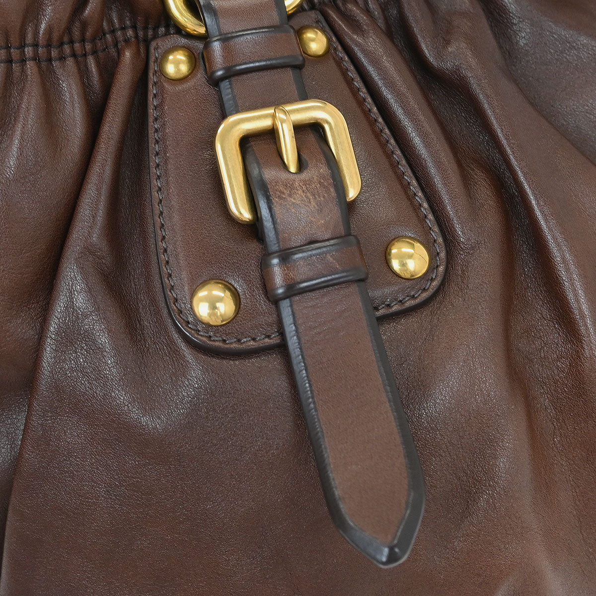 Prada Brown Calfskin 2way Shoulder Handbag BR4259