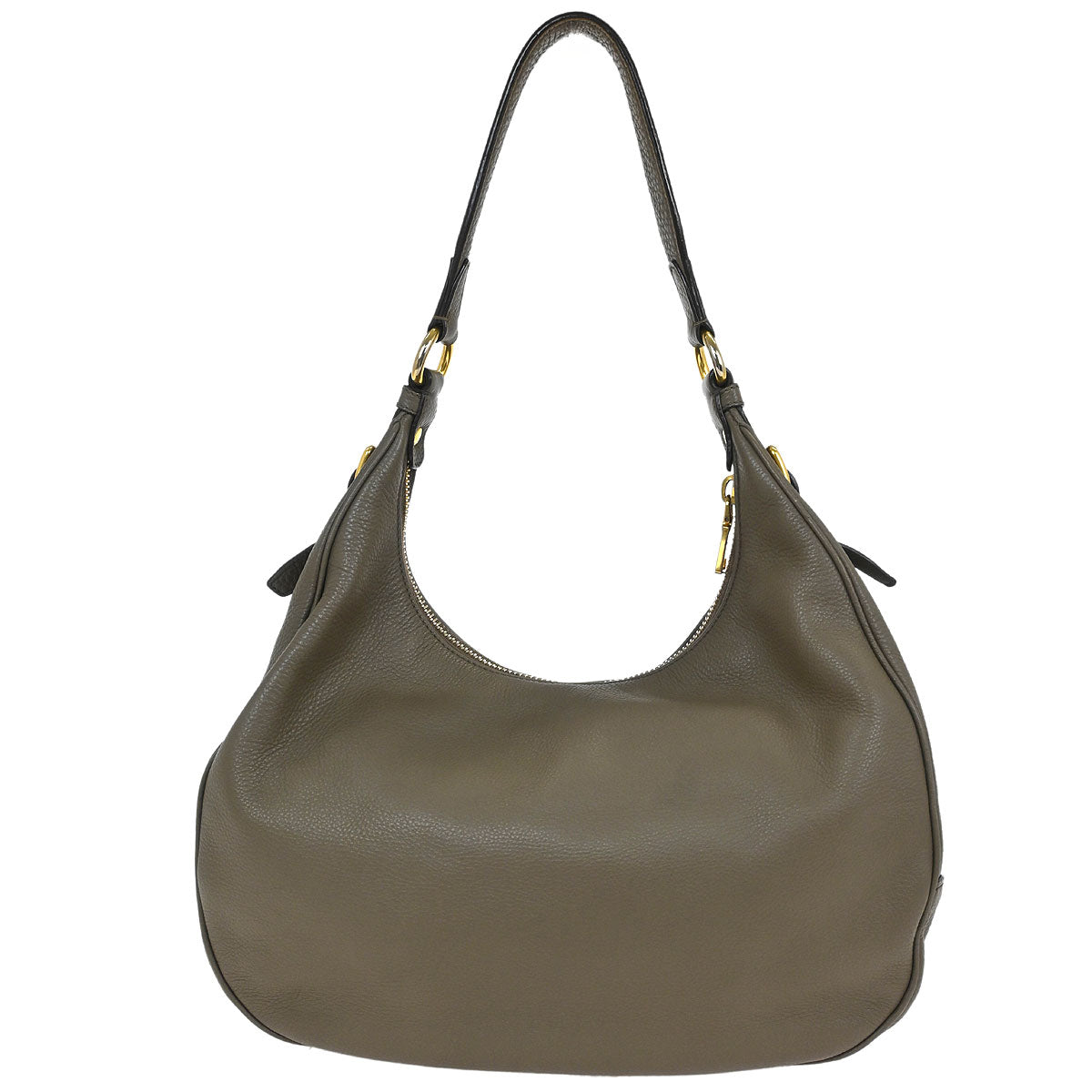 Prada Brown Leather Hobo Shoulder Bag