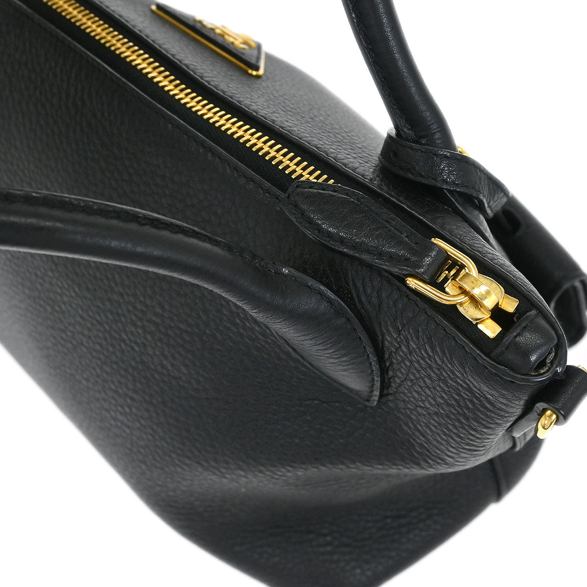 Prada Black Leather 2way Shoulder Handbag