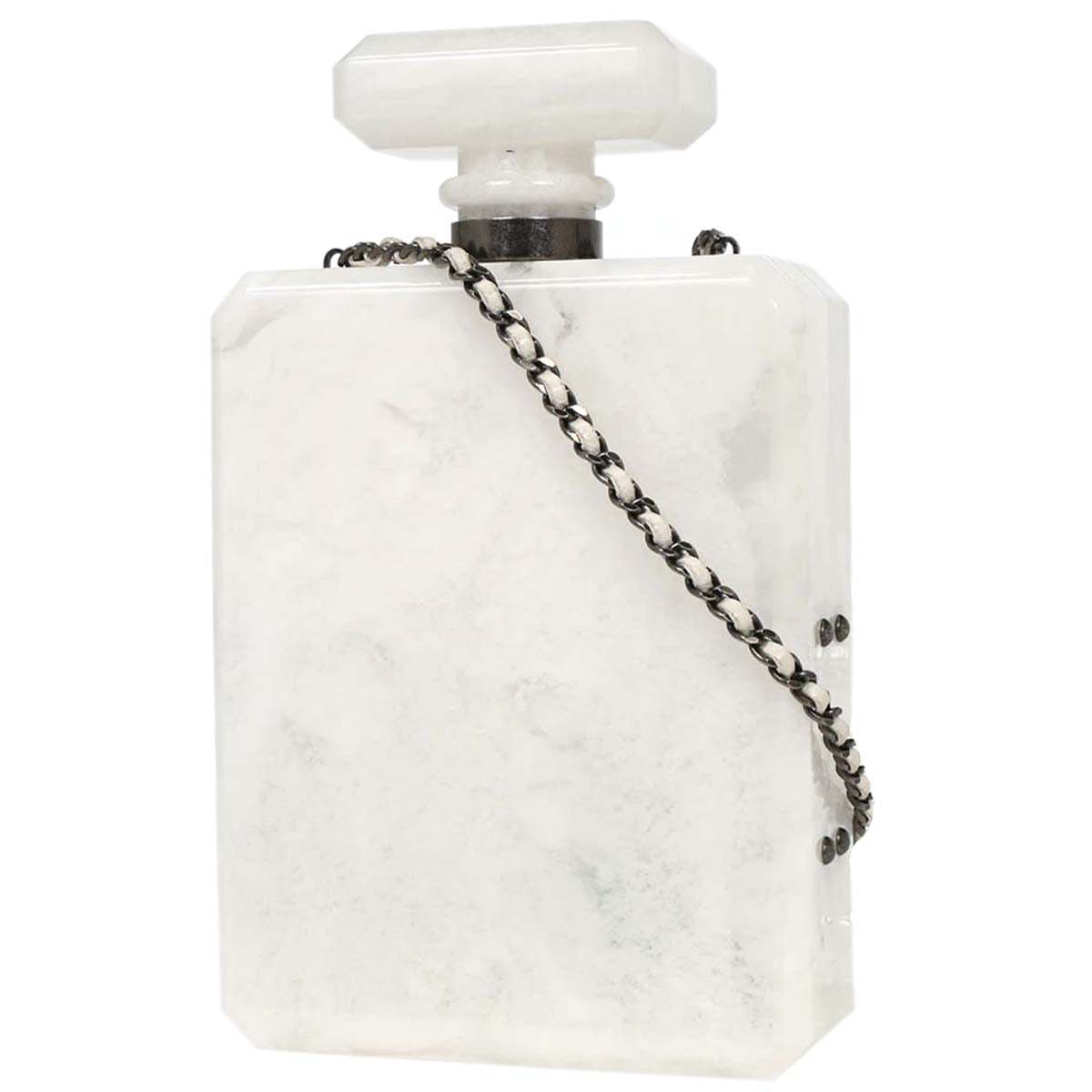 Chanel White Acrylic Perfume Bottle Shoulder Bag