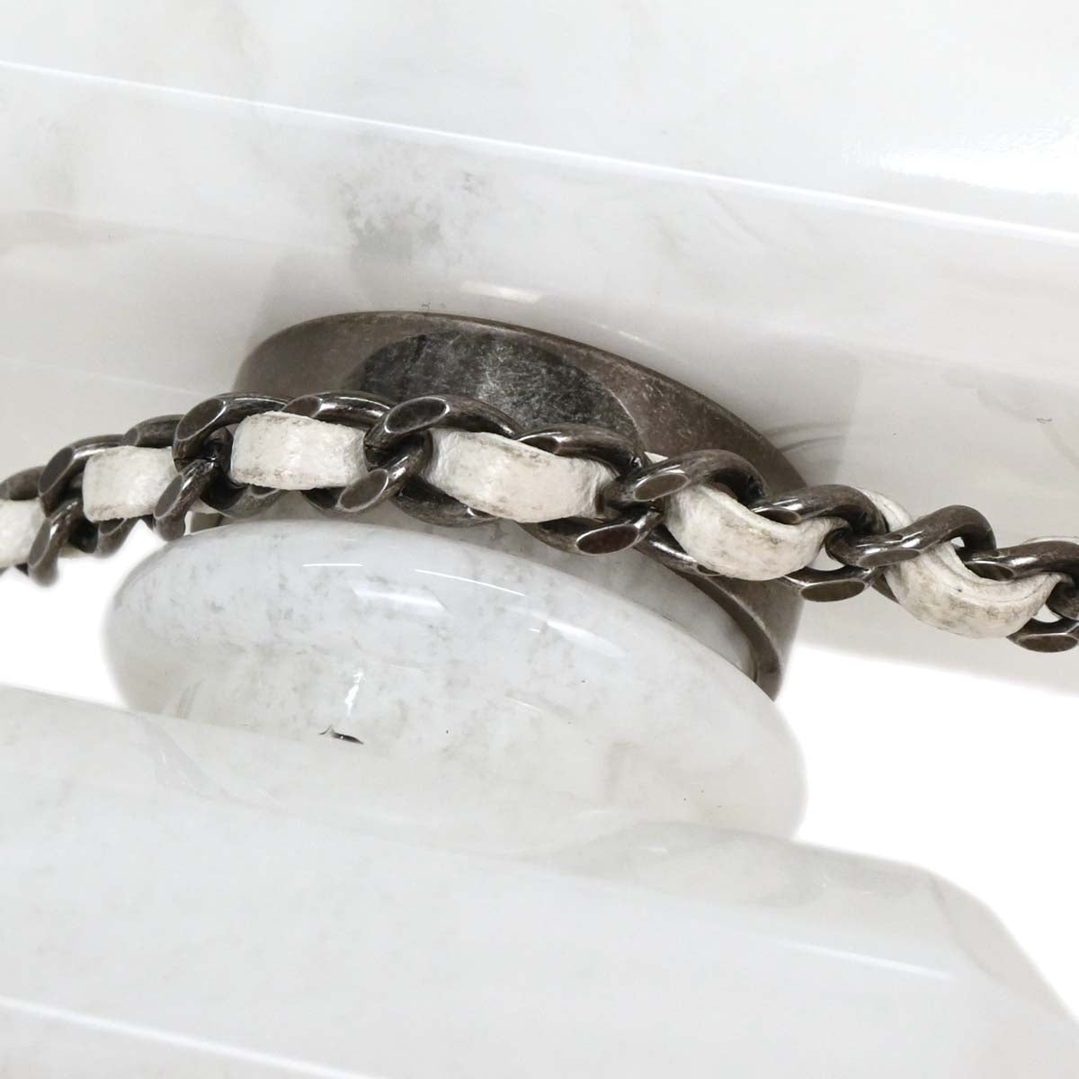 Chanel White Acrylic Perfume Bottle Shoulder Bag