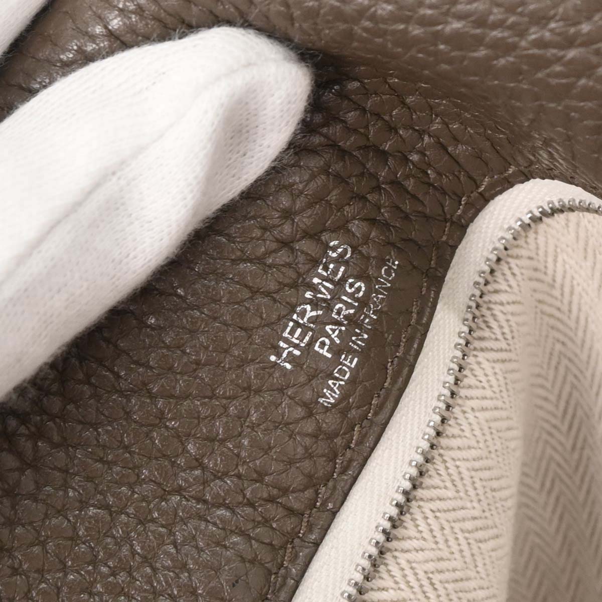 Hermes Taupe Gray Taurillon Clemence Alfred 35 Messenger Bag