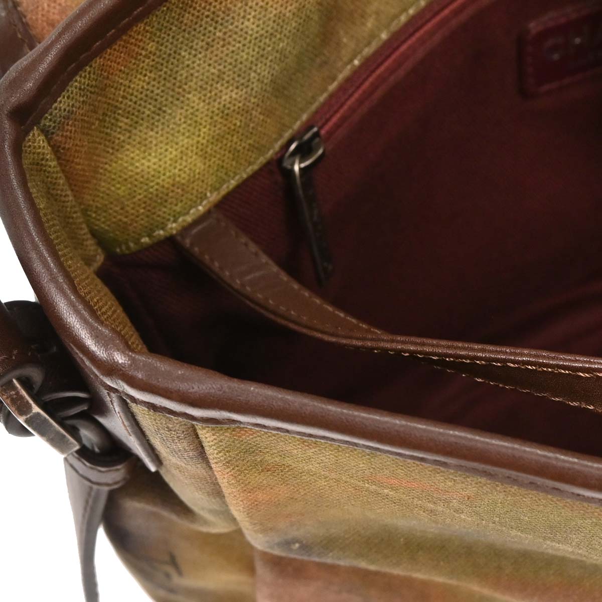 Chanel 2014-2015 Khaki Canvas Graffiti On The Pavements Shoulder Bag