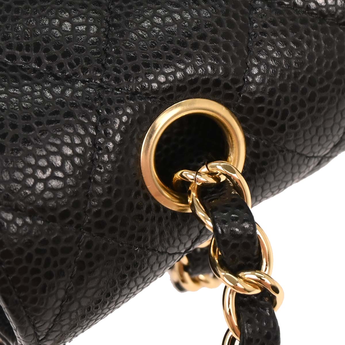 Chanel 2014 Black Caviar Medium Classic Double Flap Shoulder Bag