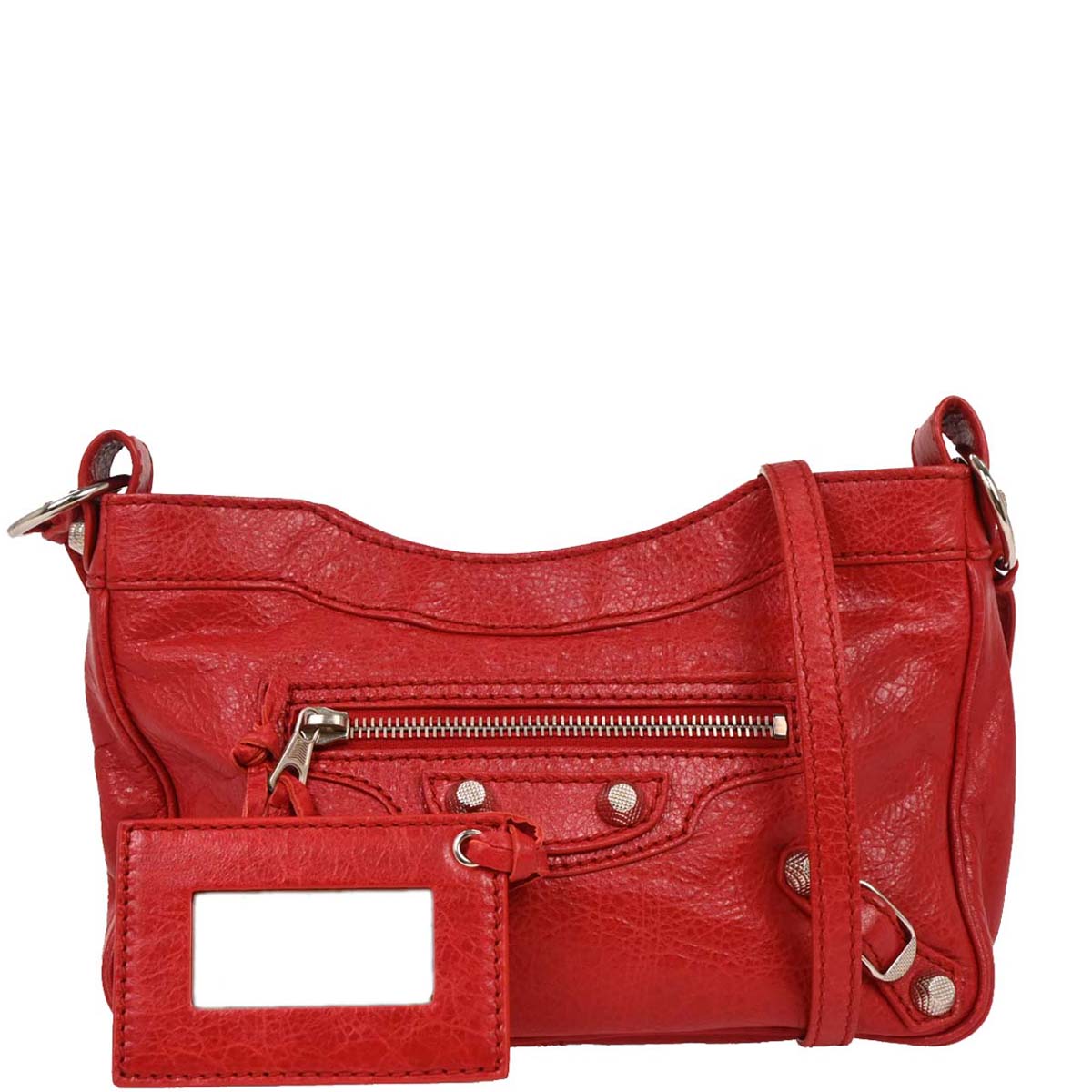 Balenciaga Red Leather Hip Shoulder Bag