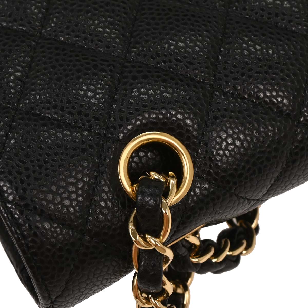 Chanel 2014 Black Caviar Medium Classic Double Flap Shoulder Bag