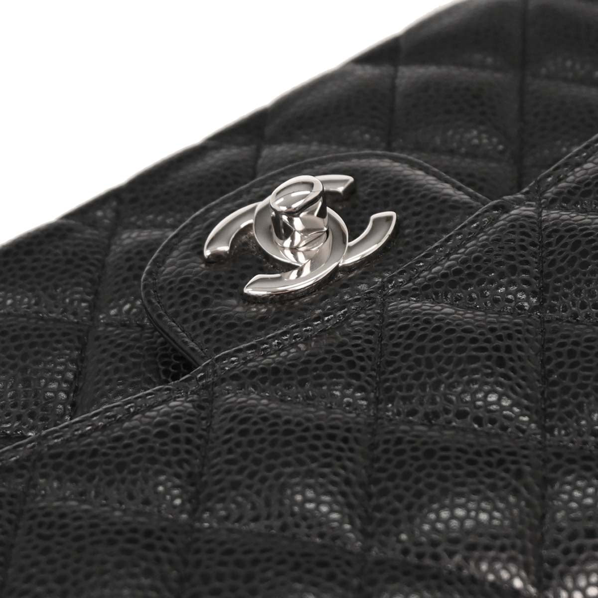 Chanel 2019 Black Caviar Small Classic Double Flap Shoulder Bag