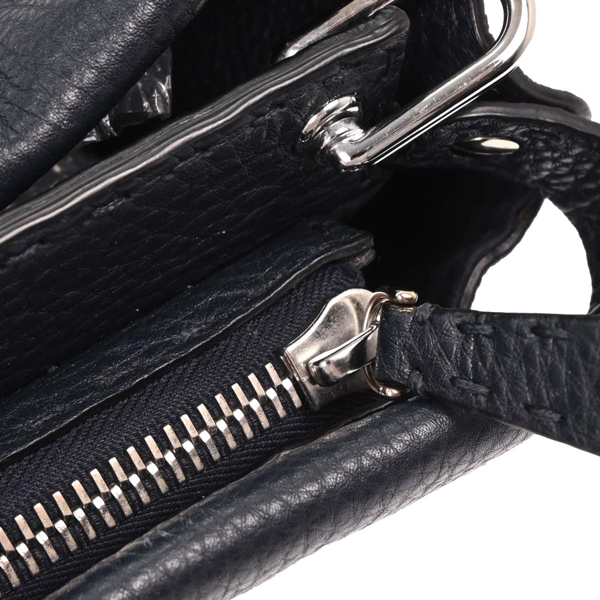 Fendi Navy Peekaboo Fit Iconic 2way Shoulder Handbag