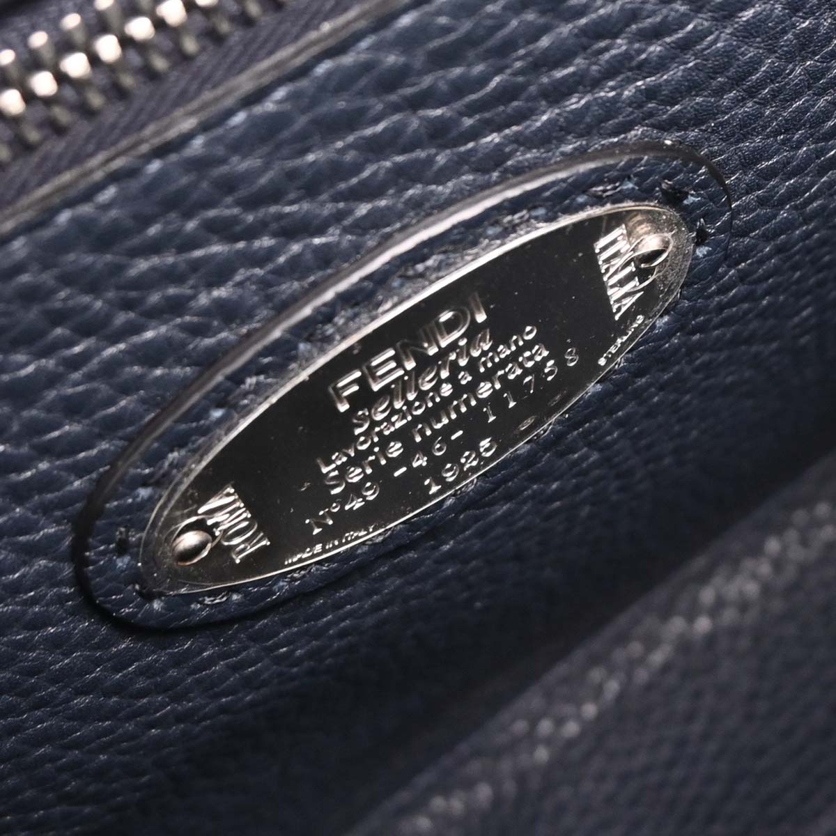 Fendi Navy Peekaboo Fit Iconic 2way Shoulder Handbag