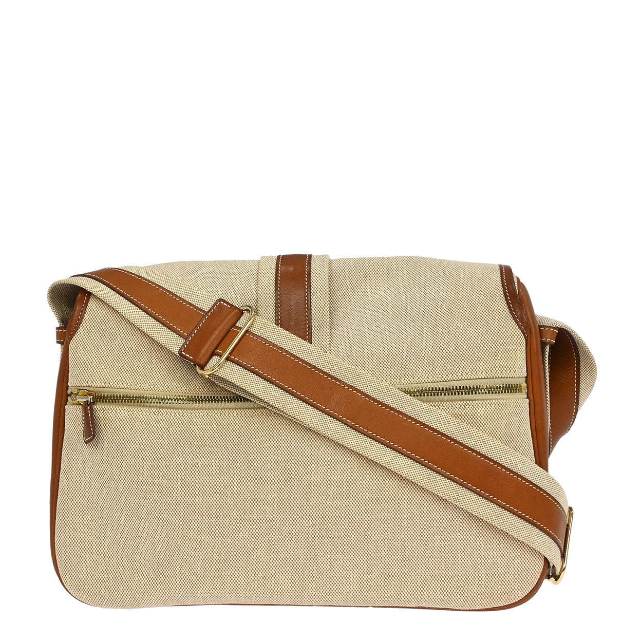 Hermes Natural Fauve Toile H Barenia Bourlingue Shoulder Bag