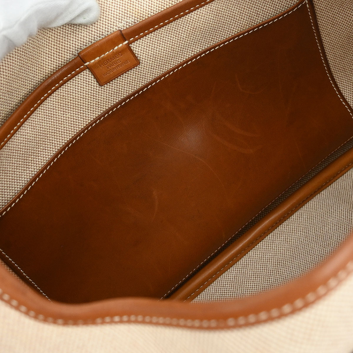 Hermes Natural Fauve Toile H Barenia Bourlingue Shoulder Bag