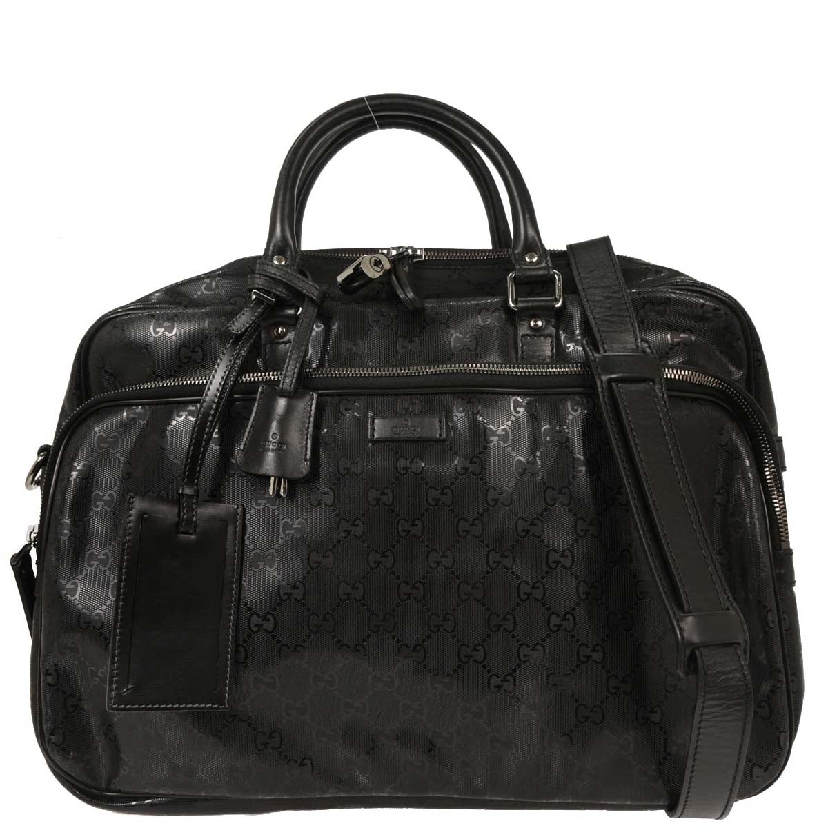 Gucci Black GG Briefcase 2way Shoulder Handbag