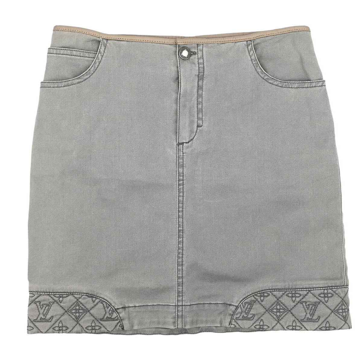 Louis Vuitton Denim Skirt Gray RW111W WSSK01DBC #36