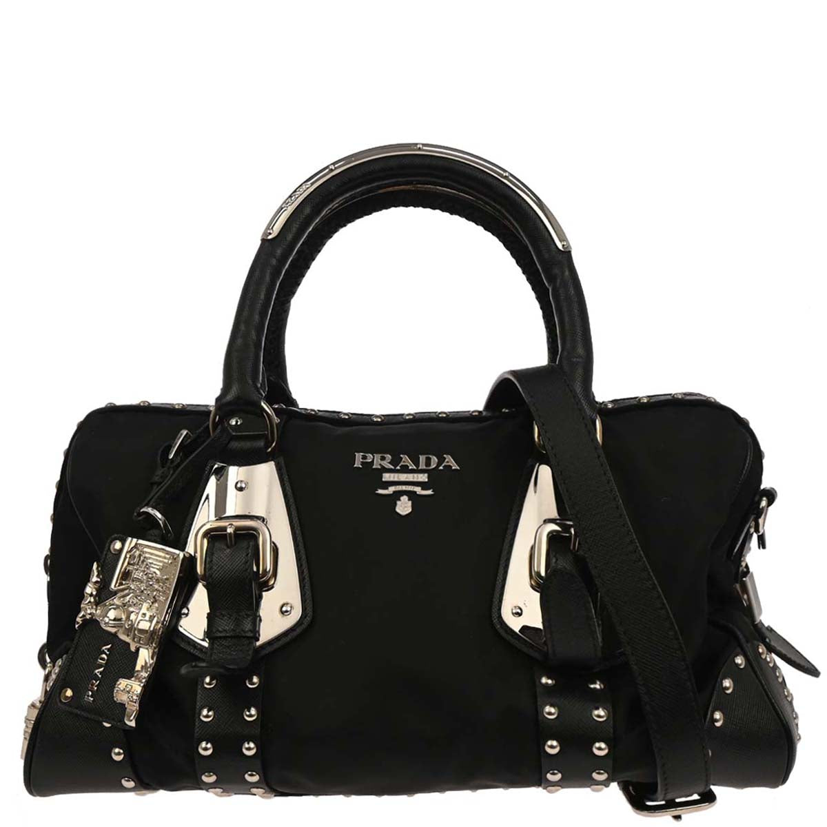 Prada Black Nylon 2way Shoulder Handbag