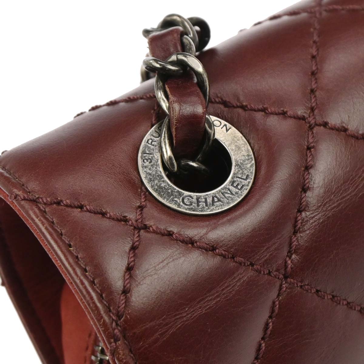 Chanel 2016-2017 Bordeaux Calfskin Day Trip Flap Shoulder Bag