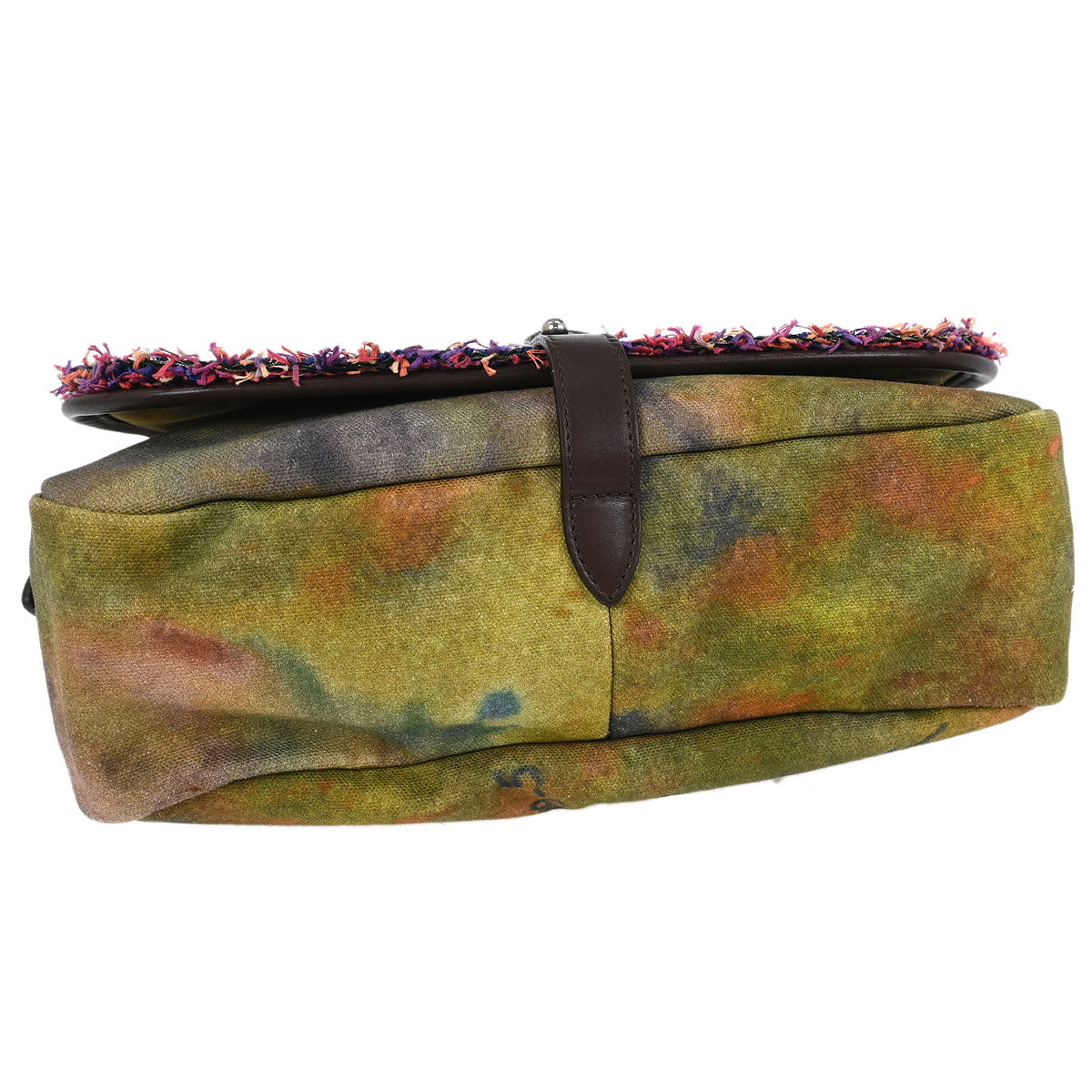 Chanel 2015-2016 Khaki Canvas Graffiti On The Pavement Shoulder Bag