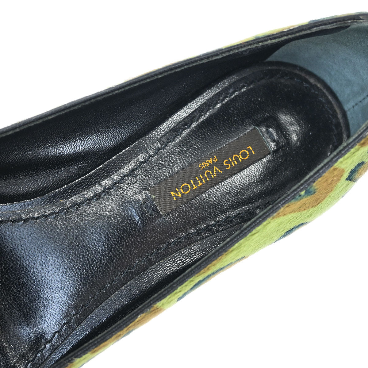 Louis Vuitton * 2013 Khaki Pony Hair Leopard Print Pumps Shoes #36.5