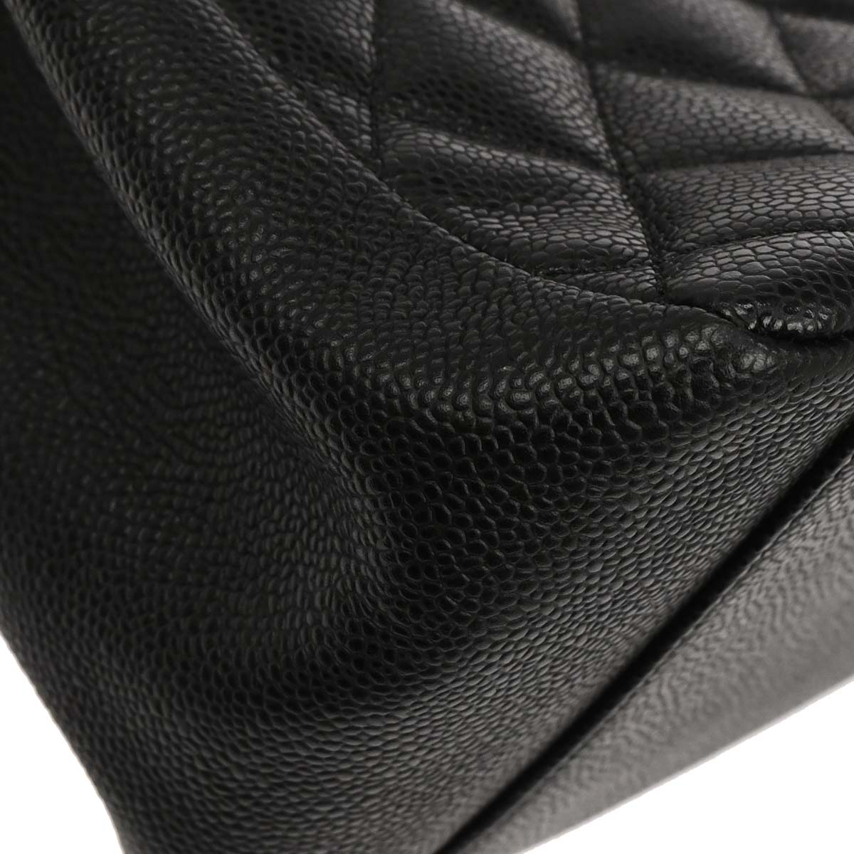 Chanel 2010-2011 Black Caviar Grand Shopping Tote GST Chain Handbag
