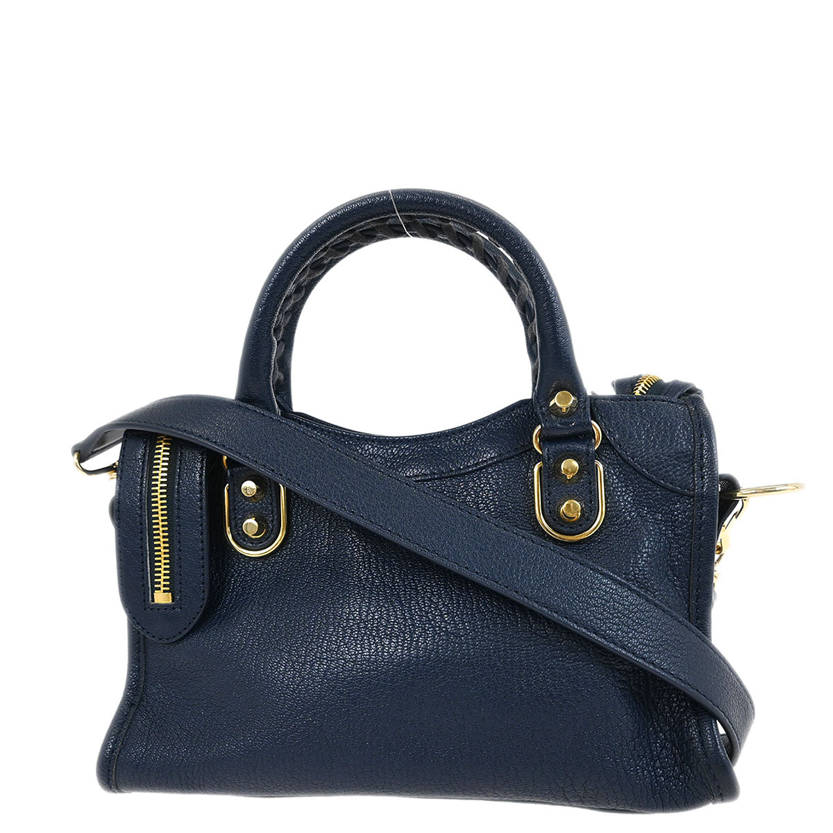 Balenciaga Navy Classic Metallic Edge Mini City