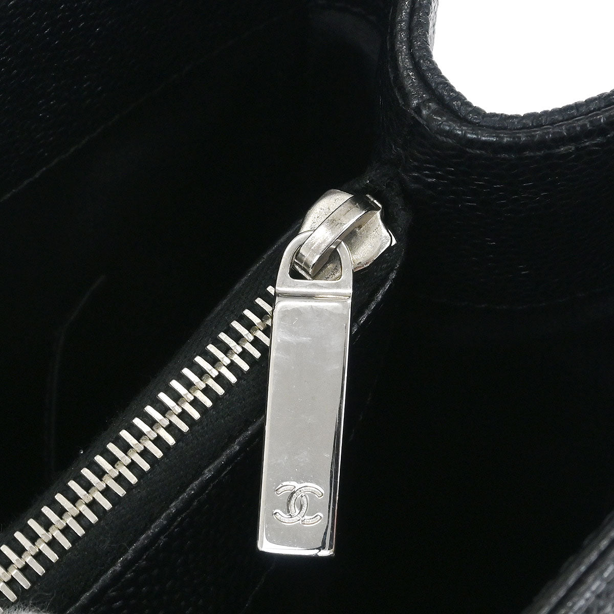 Chanel 2013-2014 Black Caviar Grand Shopping Tote GST Chain Handbag