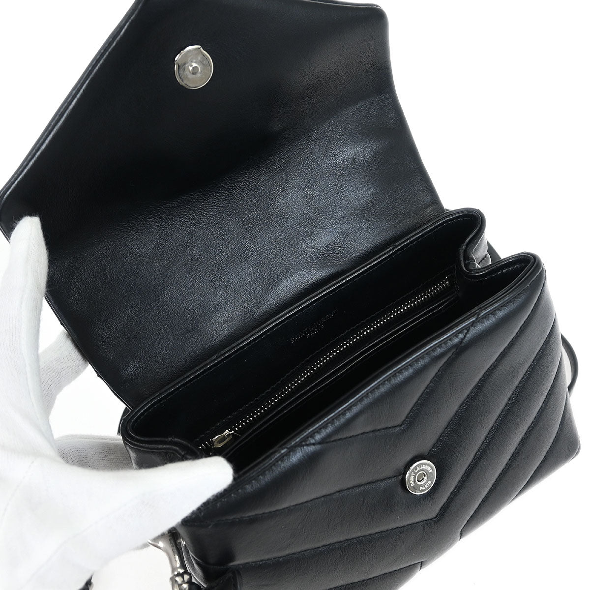 Saint Laurent Black Loulou Shoulder Bag