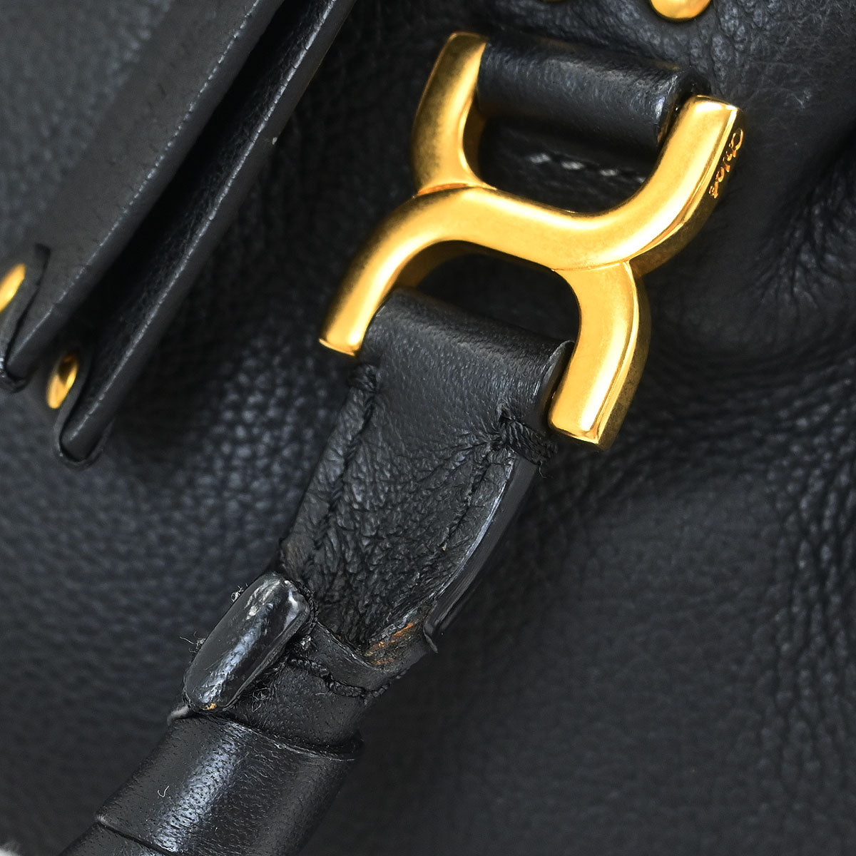 Chloe Black Leather Marcie 2way Shoulder Handbag