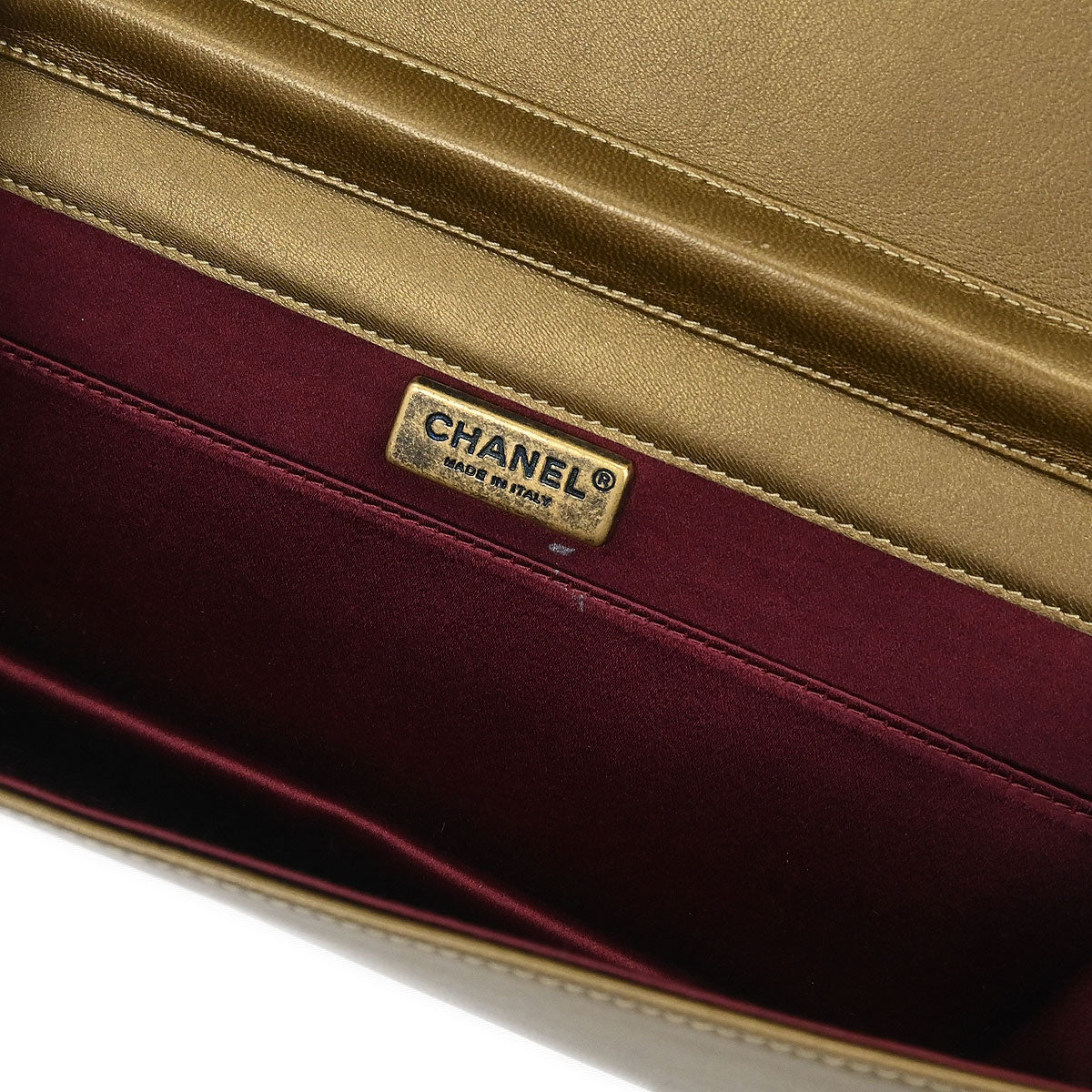 Chanel 2010-2011 Gold Lambskin Bijou Choco Bar Pushlock Full Flap Shoulder Bag