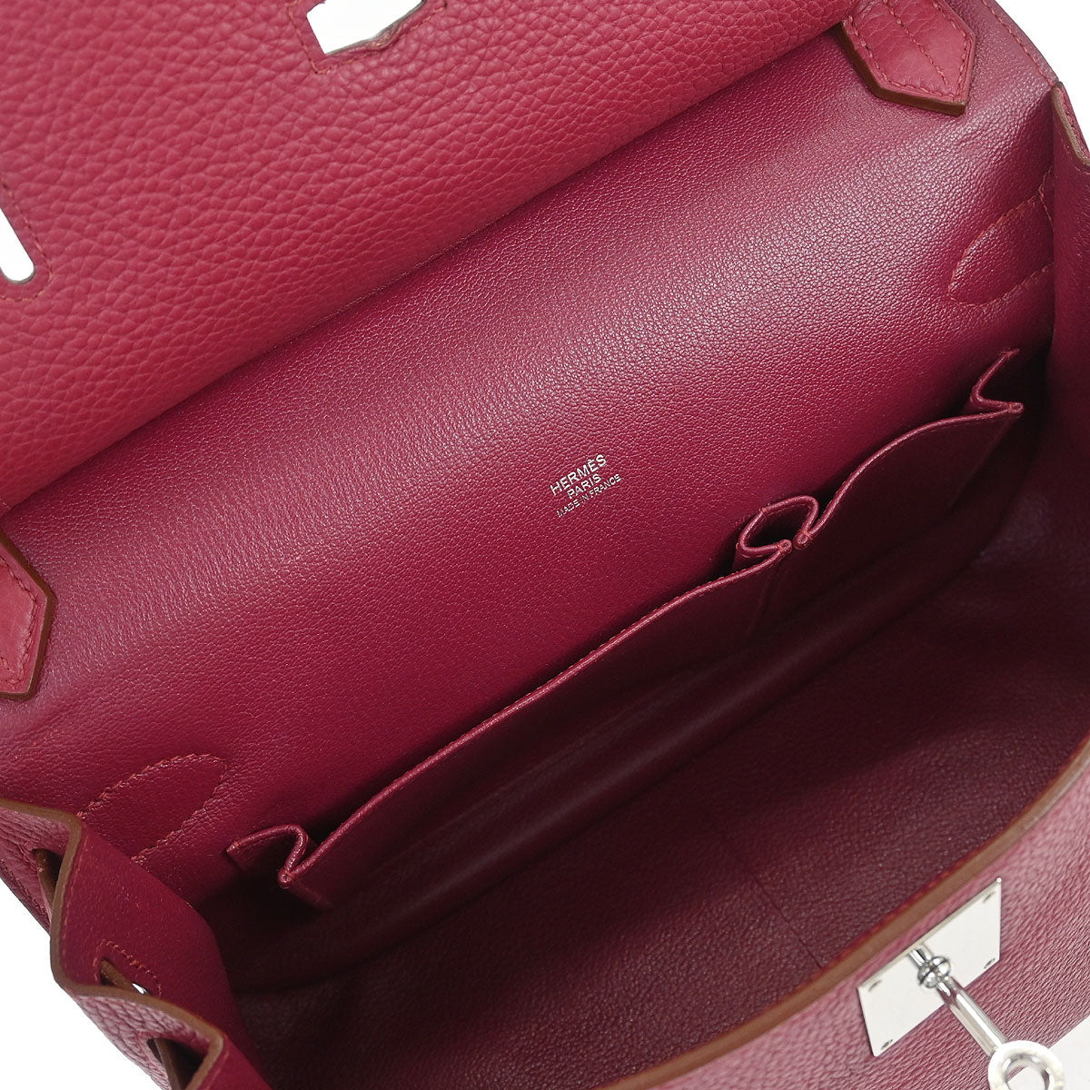 Hermes 2014 Ruby Taurillon Clemence Jypsiere 31 Shoulder Bag