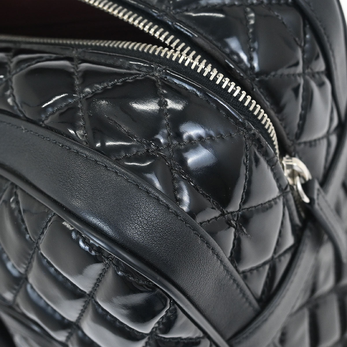 Chanel 2014-2015 Black Patent Leather Duffle Handbag