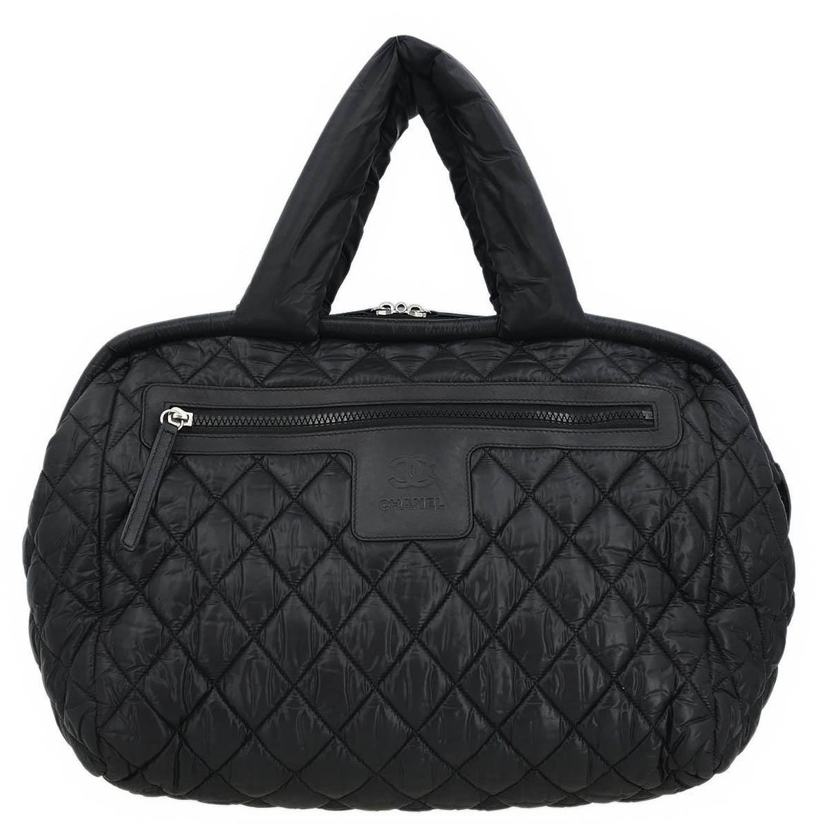 Chanel 2011 Black Nylon Coco Cocoon Bowling Bag Handbag