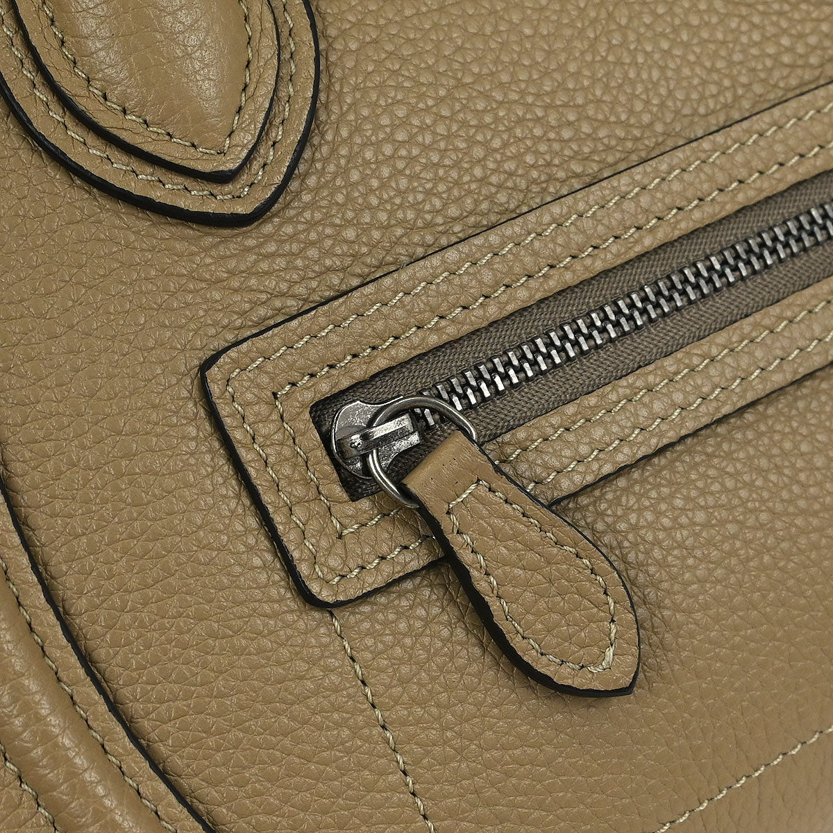 Celine Brown Leather Nano Luggage Tote Bag